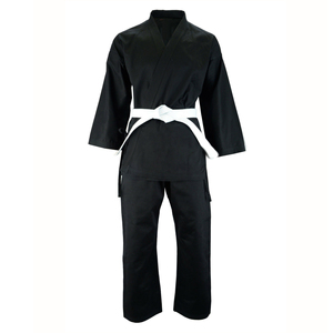 100% algodón Karate Gi pantalones chaqueta conjunto suave interior absorbente de sudor forro elástico reforzado uniformes para artes marciales en venta - Product Image 3