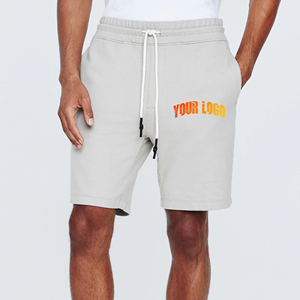 Pantalones cortos ligeros de Color sólido con logotipo personalizado para hombre, ropa de calle, cintura elástica, pantalones cortos para gimnasio y baloncesto - Product Image 1