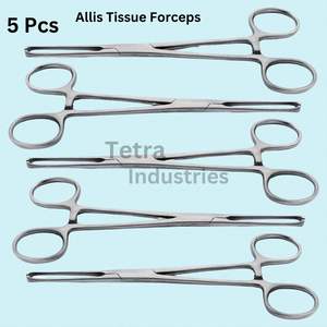 5 pinces à tissus Allis en acier inoxydable allemand 4x5 instruments chirurgicaux pour dents pinces réutilisables pour tissus chirurgicaux CE - Product Image 1
