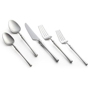 Lot de 5 couverts en acier inoxydable idéal pour les ustensiles de cuisine de table utilisation à domicile couverts plaqués or ensembles de poignées en métal et laiton - Product Image 5