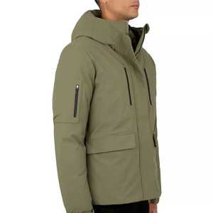 Veste chaude épaisse à capuche 100% Polyester de bonne qualité, parka d'hiver à fermeture éclair - Product Image 3