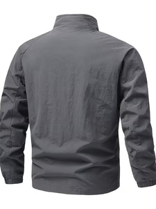Men's Lightweight 100% Nylon Windbreaker <b>Jacket</b> Patches Zip Pocket Custom Logo Breathable Soft Running Autumn Outdoor Sport - Product Image 2