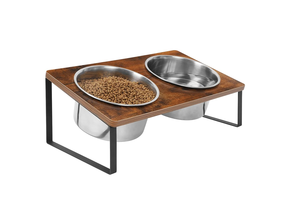 Superior Quality Unique Design Wooden Dog <b>Bowl</b> With <b>Stainless</b> <b>Steel</b> <b>Bowl</b> for Pet Water and Food Feeding Garden - Product Image 2