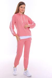 ชุดวอร์มสองชิ้นสำหรับผู้ชายชุดวอร์มผ้าฟลีซซักได้สำหรับกีฬาชุดวอร์มสไตล์วินเทจปักลายได้ตามต้องการ - Product Image 4