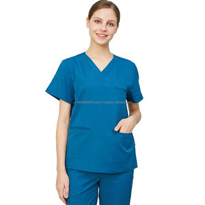 Matériau en tissu extensible 4 voies respirant pour ensemble de costume de gommage uniforme d'hôpital personnalisé pour hommes et femmes (vérifié par PayPal) - Product Image 3