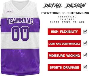 Conjunto de Uniforme de Baloncesto Personalizado para Adultos, Camiseta de Equipo Escolar, Impresión por Transferencia de Calor, Transpirable, Absorbente de Humedad, Secado Rápido - Product Image 5