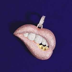 Igi certifié 925 pendentif à lèvres en argent Leb Grown diamant lèvres bijoux pour femmes Hip Hop Style pendentifs à breloque cadeau pour elle - Product Image 2