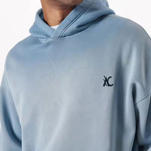 Colección de sudaderas con capucha de algodón premium para hombre, estilo streetwear, con efecto descolorido por el sol, logotipo personalizado, para uso diario informal. - Product Image 3