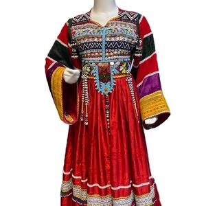 ชุดเดรส kuchi ชนเผ่าวินเทจสไตล์อัฟกานิสถาน/ปากีสถานชุดปาร์ตี้ kuchi แบบดั้งเดิมหลากสีชุดเดรส3043โคจิ - Product Image 1