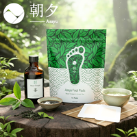 Asayu Japan Patchs Naturels pour les Pieds 14 Patchs Fabriqués au Japon Extrait de Vinaigre de Bois Thé Vert Herbes Apaisantes pour la Détox et le Soulagement de la Fatigue