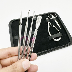 Outils de manucure pour le soin des ongles Poussoirs à cuticules avec outils d'art des ongles Poussoirs à ongles en acier inoxydable massif Silver Colo originaux - Product Image 1