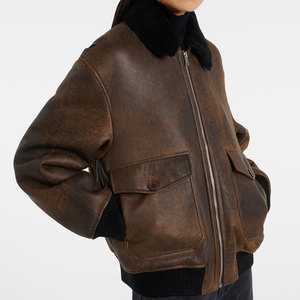 Chaqueta Bomber Impermeable Acolchada de Piel de Oveja Personalizada para Mujer, Abrigo de Invierno Elegante - Product Image 2