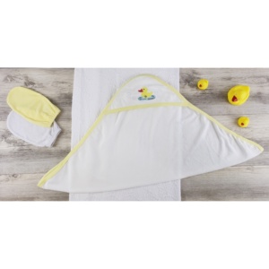 Toalla con Capucha y Manoplas de Baño para Bebés TD Bambini, Juguetes para el Baño del Bebé, Modelo AL1034, Hecho en China - Product Image 1