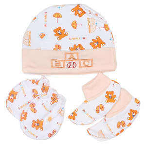 Conjunto de gorros para recién nacido, 3 piezas - Melocotón - Product Image 1