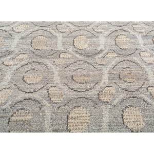 Tapis en laine gris et noir noué à la main Erbe Lnr-3120, motif géométrique et abstrait, tapis rectangulaire pour salon, fabriqué en viscose, fait main - Product Image 3