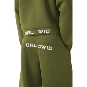 ชุดวอร์มขากว้างของผู้ชายสีเขียวมะกอกมีฮู้ดแบบมีซิปเอวหนาแบรนด์สตรีทเฮฟวี่เวทใส่สบายดีไซน์พรีเมี่ยม - Product Image 3