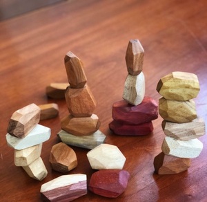 Natural TUMI ISHI Wooden Rocks, Handmade <b>Stacking</b> <b>Toy</b> for Focus, Unique Wood Species, Sustainable and Fun Design, Eco-Friendly. - Product Image 3