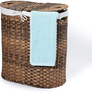 New Arrival Looking Handcrafted Cloth Storage Bamboo Hamper <b>Basket</b> Round Shape Cloth Storage <b>Bathroom</b> Home Living Room - Product Image 1