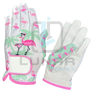 Thème flamboyant Style Sublimation femmes matériaux durs épais inclure dans des gants de golf en cuir Cabretta avec poignée de golf à séchage rapide - Product Image 2
