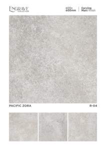 Azulejo de suelo de porcelana rústica de 600x600mm acabado mate textura tallada solución de decoración de interiores Premium para habitación - Product Image 3