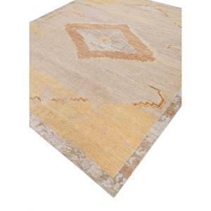 Tapis classique en laine noué à la main Thyme Gold AKWL-1876, motif médaillon rectangulaire, pour salon, chambre à coucher, tapis classique - Product Image 2