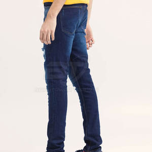 กางเกงยีนส์ขายาวสำหรับผู้ชายกางเกงยีนส์สีพื้นแบบลำลอง - Product Image 2