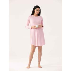 Chemise de nuit longue en bambou pour femme, style décontracté, avec poignets souples, idéale pour le printemps, ensembles de pyjama - Product Image 2