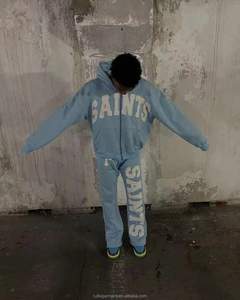 Vente en gros de survêtements de haute qualité pour hommes, design vintage et logo personnalisé, deux pièces décontractés avec fermeture éclair complète pour hommes, 100% coton - Product Image 3