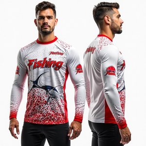 เสื้อตกปลาแขนยาวสำหรับผู้ชายสำหรับกิจกรรมกลางแจ้งออกแบบได้เองด้วยผ้า dryfit และคุณสมบัติป้องกันแสงแดดได้ถึง50 - Product Image 1