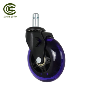 <b>Furniture</b> <b>Casters</b> 3 Inch Office Chair <b>Caster</b> With Color Half Transparent PU Wheel - Product Image 3