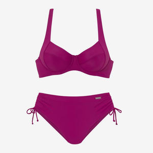 Conjunto de Bikini Personalizado para Mujer, de Alta Calidad, Color Fucsia, con Logotipo en la Parte Delantera, Traje de Baño de 2 Piezas - Product Image 1