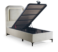 Luxuriöses Samt-Polsterbett mit Verstellbarer Stauraum-Funktion in Allen Größen und Doppel-Ottoman-Design