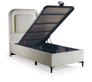 Modern European Designs <b>Double</b> <b>Storage</b> <b>Bed</b> King Queen Size Ottoman Velvet Fabric <b>Bed</b> - Product Image 6