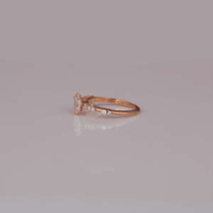 Lab Grown Diamond Engagement Ring 14KT Rose Gold Handmade Design Trendy Style for Women for Parties and Gifts - Product Image 2