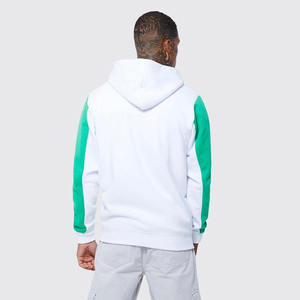 Sweats à capuche de base à fermeture éclair avec manches vertes de couleur blanche pour hommes les plus exigeants à vendre Sweats à capuche à fermeture éclair personnalisés pour hommes - Product Image 2