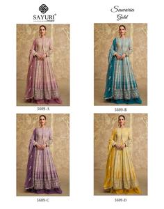 Sawaria ชุดสูทสีทอง salwar kameez สำหรับผู้หญิงที่มีงานปักขนาดใหญ่เหมาะสำหรับงานแต่งงานงานเลี้ยงและงานรื่นเริง - Product Image 6