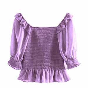 เสื้อครอปสูบบุหรี่แนวแฟนซีสำหรับผู้หญิง,เสื้อผ้าแฟชั่นแบบแต่งเองผลิตจำนวนมากในอินเดีย - Product Image 4