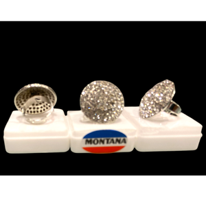 Elegante anillo Chapado en plata con incrustaciones de diamantes americanos brillantes elaborado con aleación Premium para ropa de mujer y Niña - Product Image 3