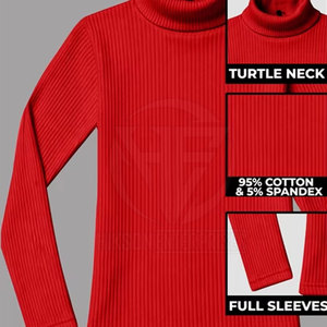 Modern Slim Appearance Stretch Knit Pullover with Comfortable High Collar for <b>Men</b> <b>Turtle</b> <b>Neck</b> Shirt - Product Image 3