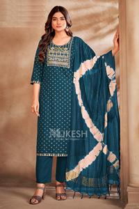 ชุดสูทพิมพ์ลายฟอยล์สำหรับผู้หญิงชุดสูทพิมพ์ลายคู่กับ dupatta ดีไซน์ใหม่ตามต้องการ - Product Image 2