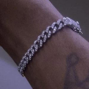 Personnalisation professionnelle 925 argent Sterling diamant naturel Hip Hop Bracelet Miami cubain lien Fine chaîne et lien bijoux - Product Image 2