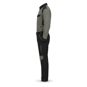Ensemble chemise de travail à manches longues gris-noir personnalisé et pantalon renforcé pour le personnel des installations industrielles - Vente en gros Fabricant - Product Image 4