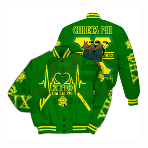 เสื้อแจ็คเก็ต Letterman สำหรับผู้ชาย  โลโก้ด้านหน้าปรับแต่งได้ คุณภาพสูง ระบายอากาศได้ดี เป็นมิตรกับสิ่งแวดล้อม ผลิตจากโพลีเอสเตอร์/ผ้าฝ้าย เหมาะสำหรับฤดูใบไม้ร่วงและฤดูหนาว - Product Image 2