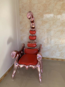 <span class=keywords><strong>Fauteuil</strong></span> Scorpion sculpté en fibre de verre Finition en bois Fauteuils en cuir modernes inhabituels Mobilier de chambre <span class=keywords><strong>Club</strong></span> Chaise de luxe - Product Image 3
