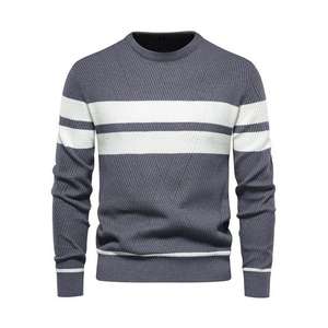 Suéter de punto de mohair de moda para hombres con textura esponjosa y cuello acanalado Suéter de mohair ultra suave para hombres - Product Image 4