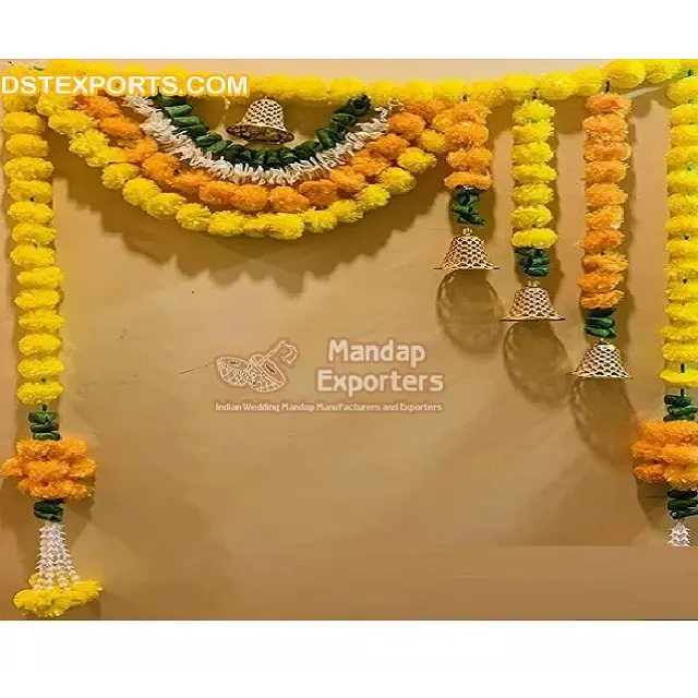 Artificial Marigold Handmade Toran For Decor Marigold Yellow Orange Flower Door Hanging Toran Indian Wedding Marigold String
