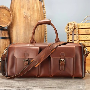 Custom Made Logo fitness Leather Travel Case Travel Organizers Handbags Genuine Leather Weekend <b>Bags</b> Vintage Garments Duffel <b>Bag</b> - Product Image 3