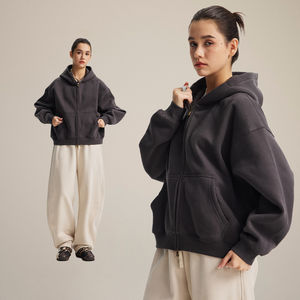 Customize Unisex 100% Cotton Oversize <b>Zip</b>-<b>up</b> Hoodie Pullover Style Heavyweight Custom logo OEM Service - Product Image 3