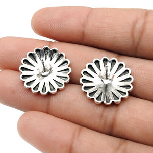 Hot Selling Good Quality 925 Sterling Silver Natural Blue <b>Turquoise</b> Gemstone Flower Shape <b>Earrings</b> December Birthstone Jewelry - Product Image 3