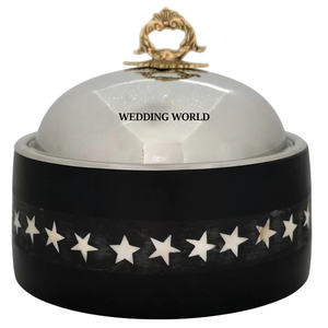 Pot de luxe en nacre de belle qualité Casserole de créateur faite à la main Meilleure vente Chauffe-plats en métal de créateur de table - Product Image 3